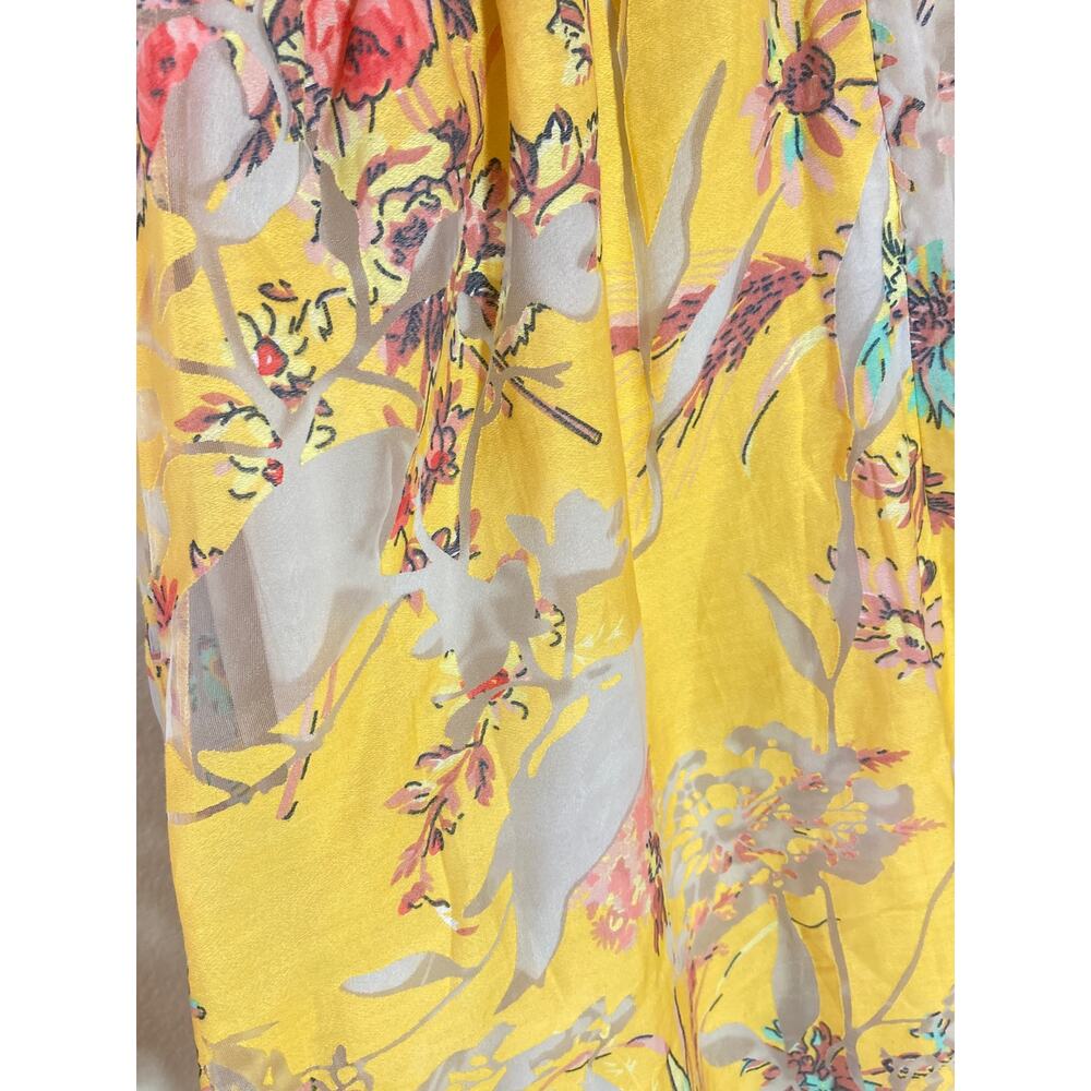 Vineet Bahl Anthropologie Yellow Floral Embroidery Maxi Dress ~ Sz 0 ~ LOVE! - Picture 8 of 10